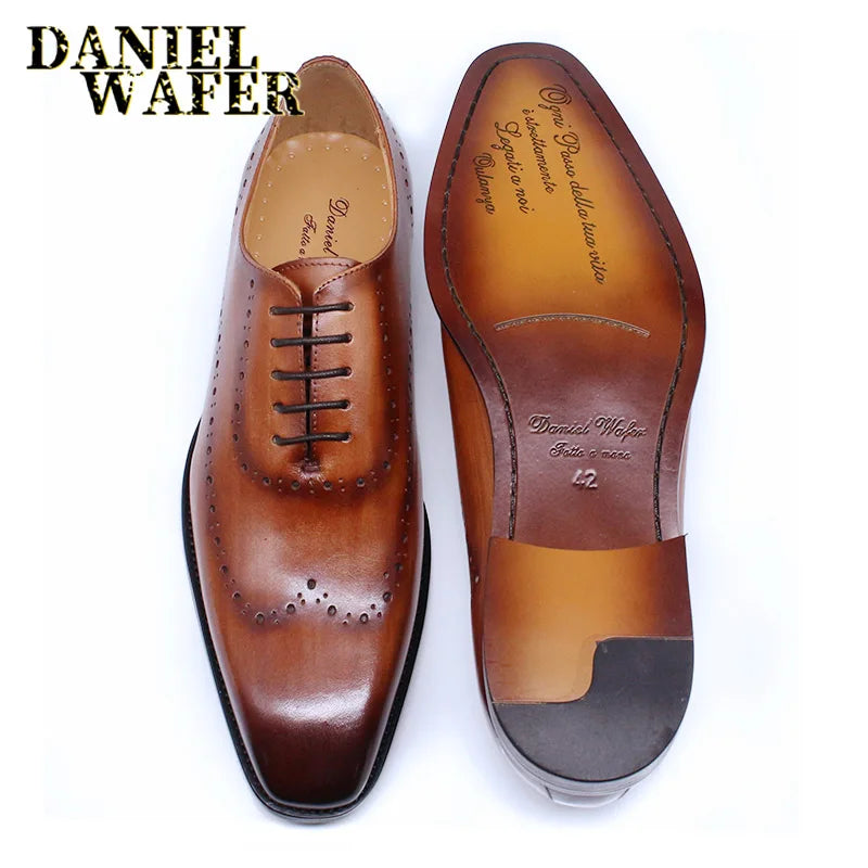Leather Oxford Brogue Shoes