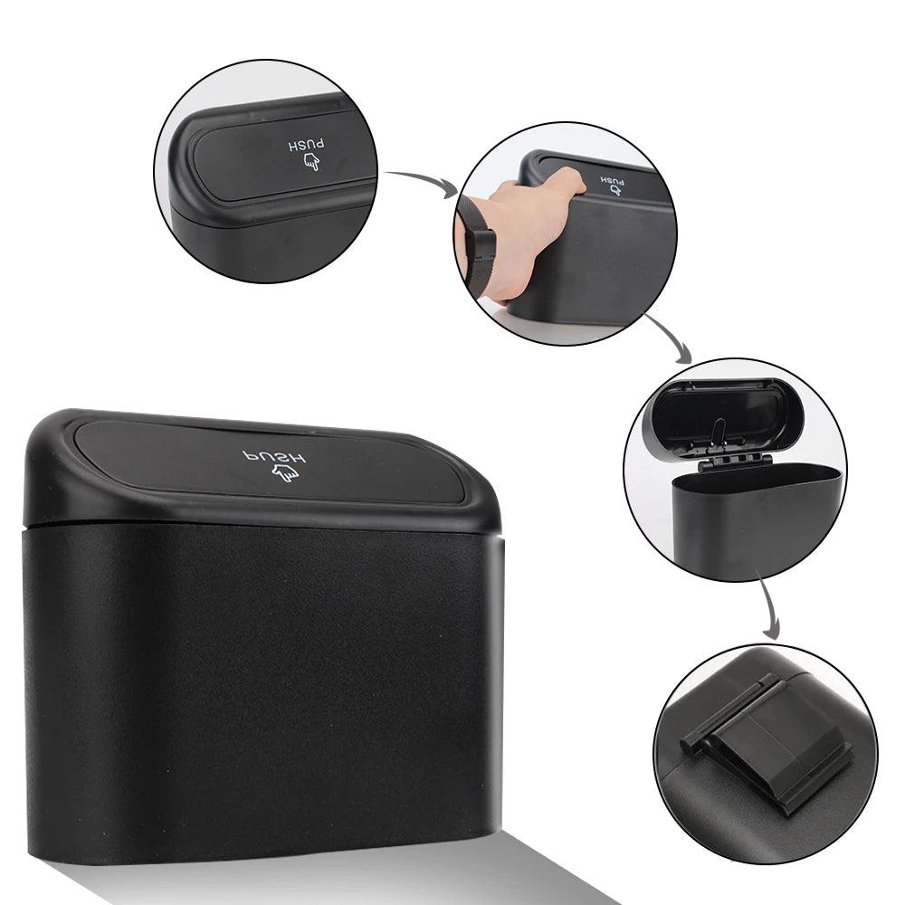 1L Car Interior Trash Bin – Mini Storage Case with Clip Holder