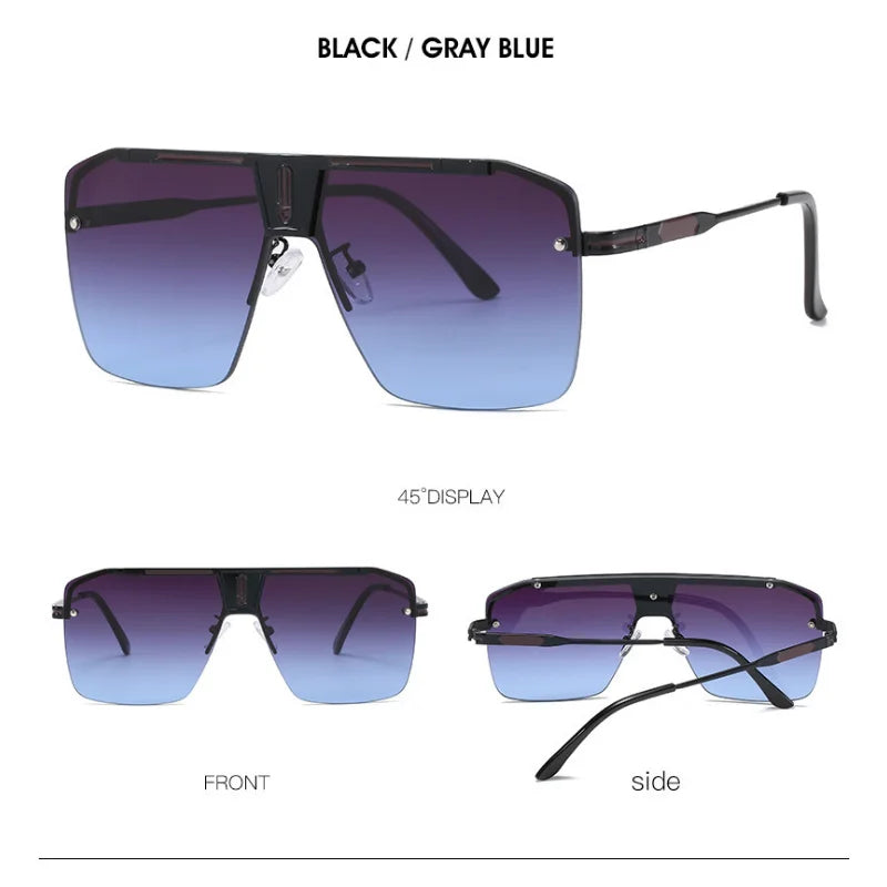 Vintage Design Oversized Rimless Sun Glasses