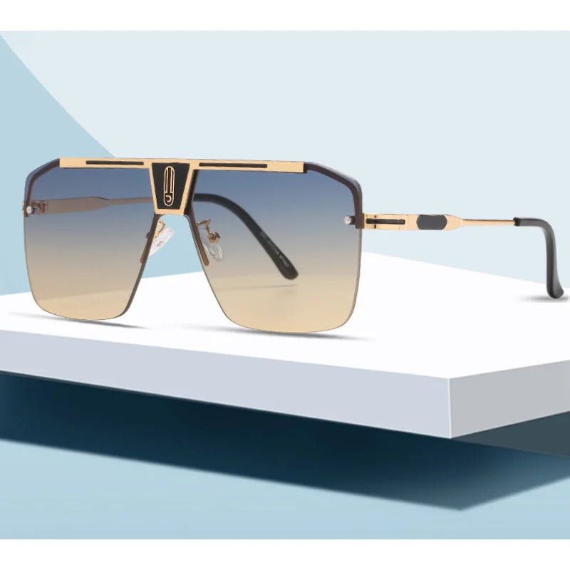 Vintage Design Oversized Rimless Sun Glasses