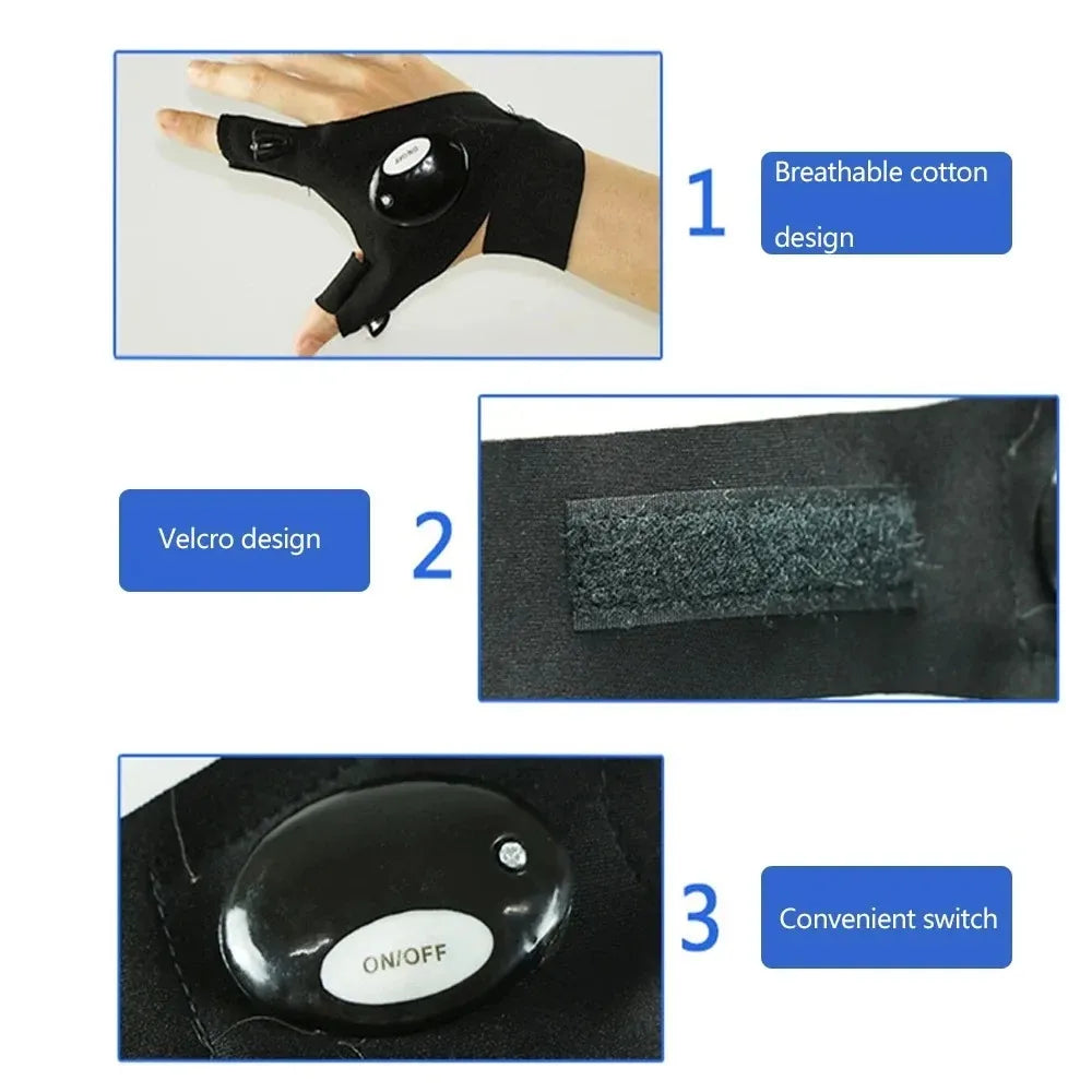 Waterproof Finger Flashlight Gloves