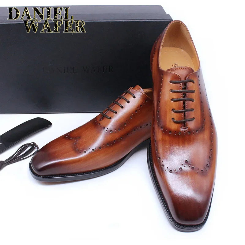 Leather Oxford Brogue Shoes