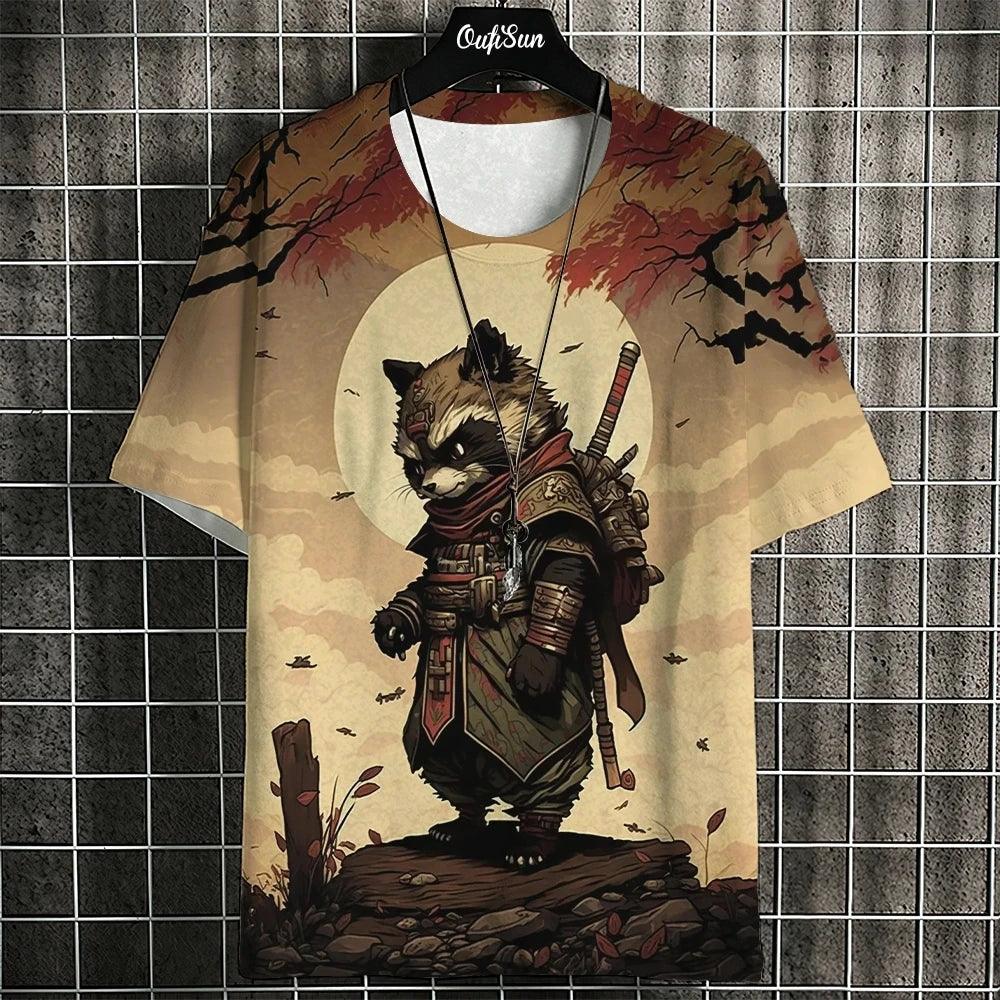 Unisex Samurai Cat 3D T-Shirt