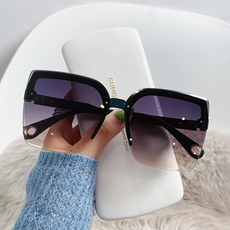 Rimless Vintage Square Sun Glasses