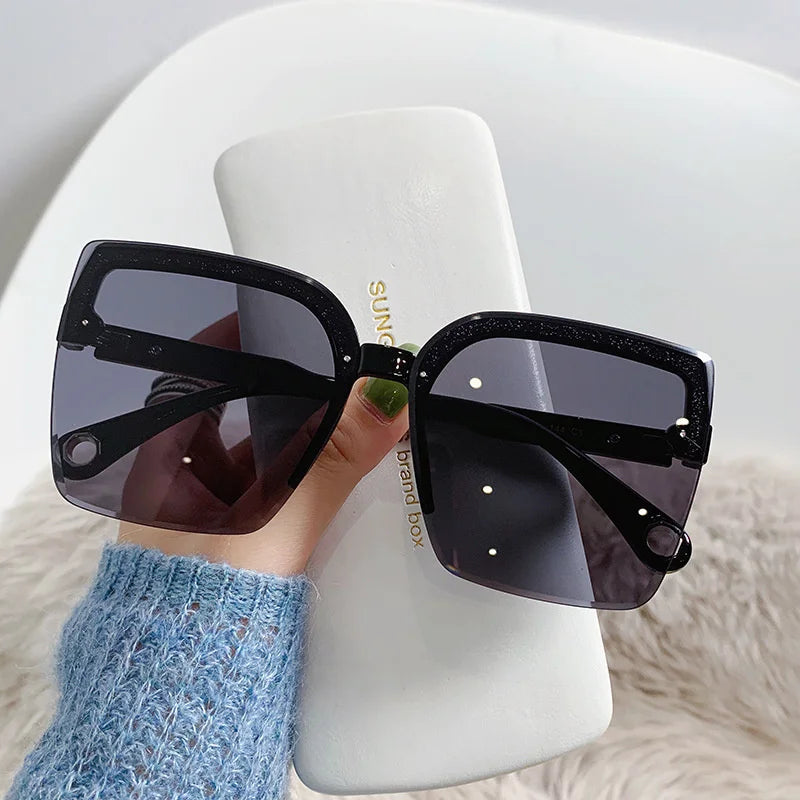 Rimless Vintage Square Sun Glasses