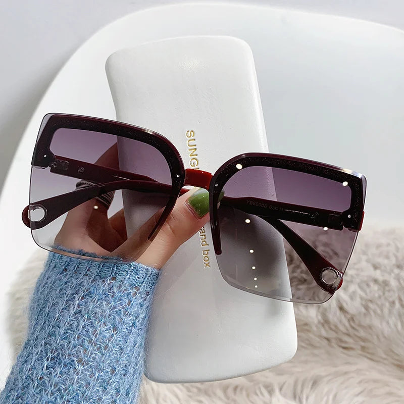 Rimless Vintage Square Sun Glasses
