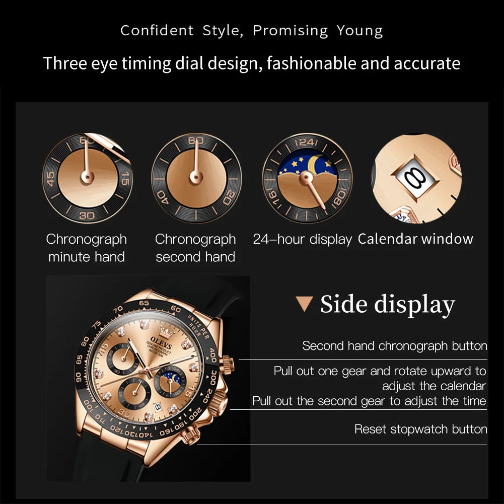 Luxury Watch With Multi functional Waterproof