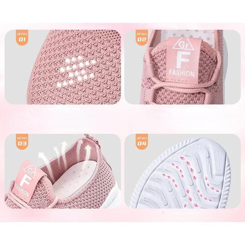 Women's Casual Sneakers Summer Comfortable Breathable Platform Shoes Fashion Women Versatile Lace-up Shoes