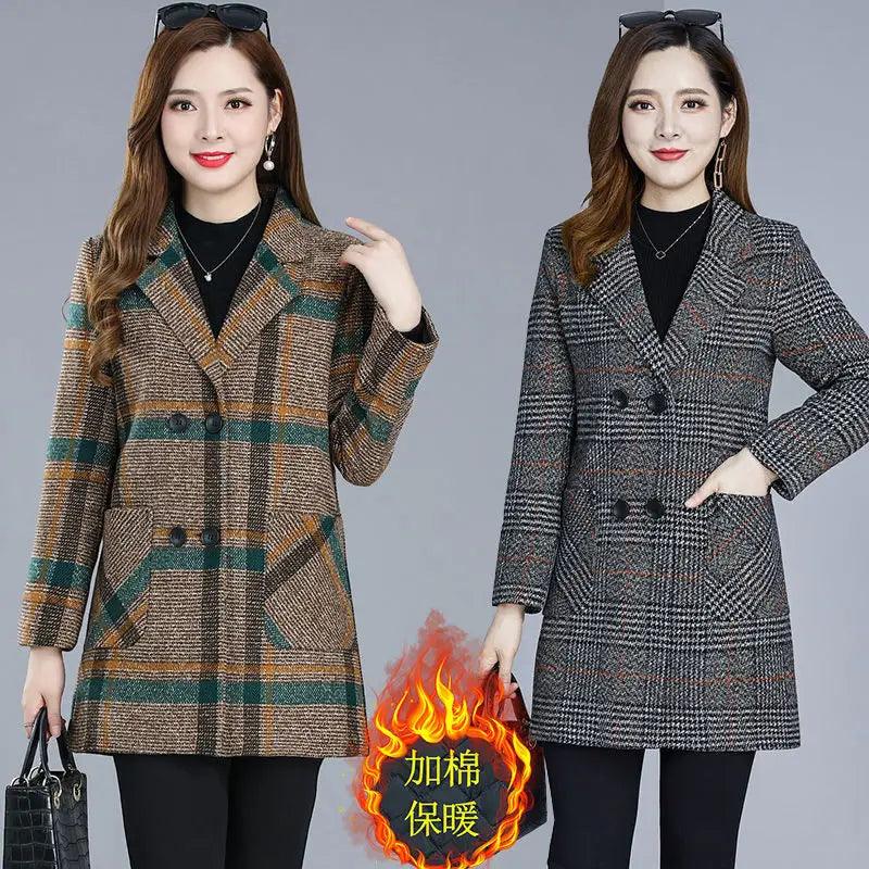 Plaid Wool Jacket Women’s Coat