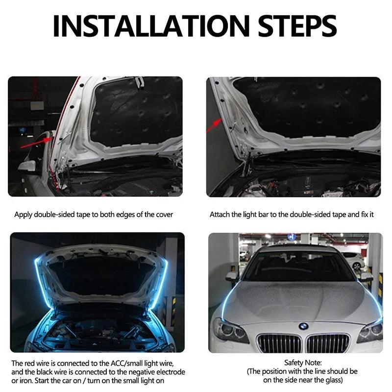 150cm LED Daytime Running Light – Car Hood Decorative Ambient Lamp