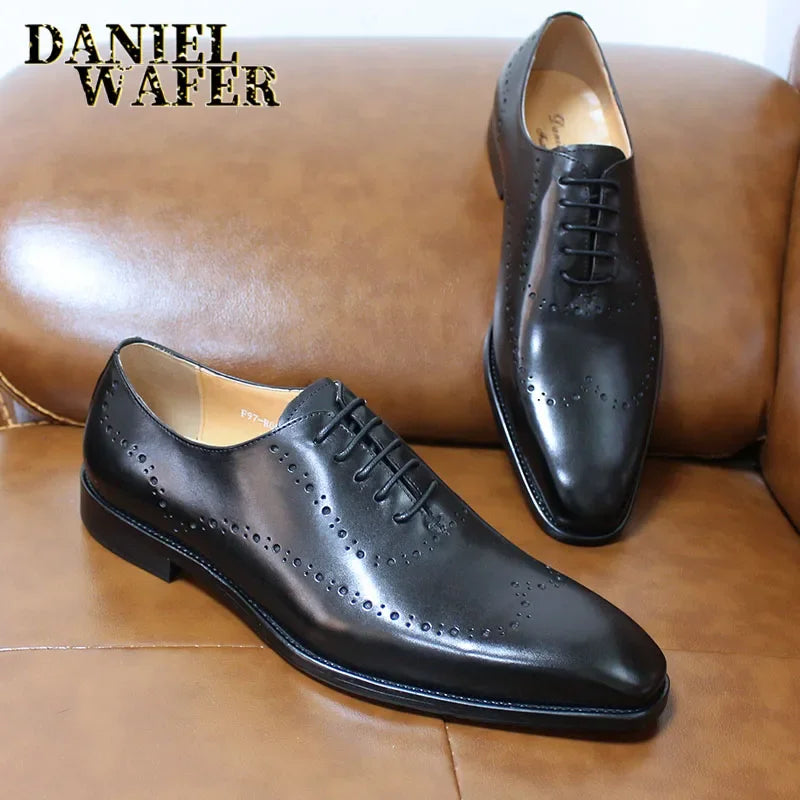 Leather Oxford Brogue Shoes