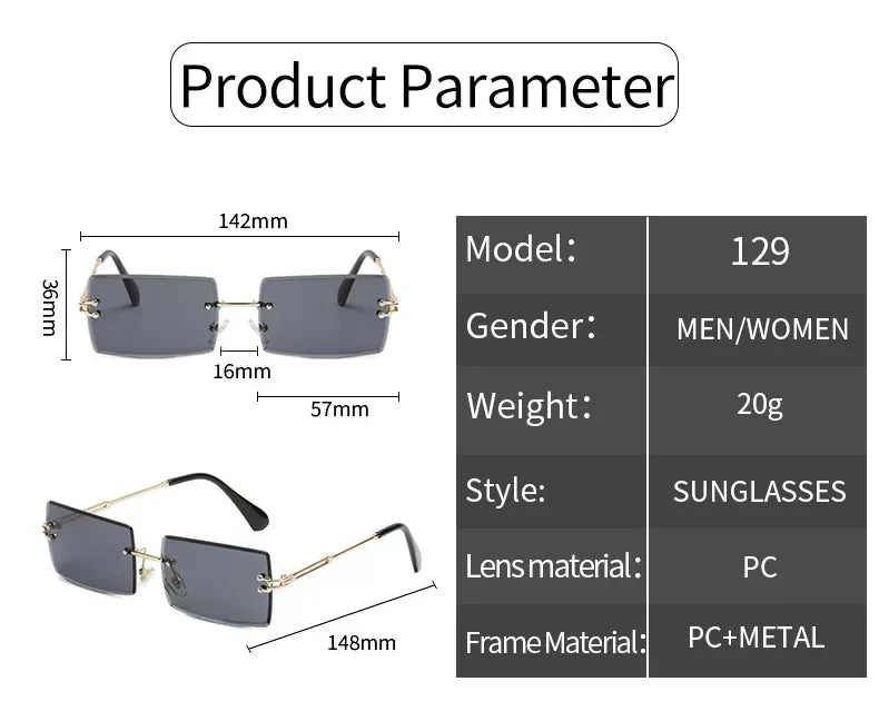 Fashion Rimless Sunglasses