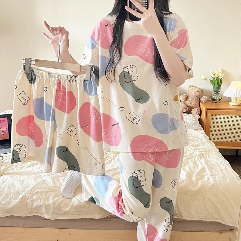 Cartoon Short Sleeve Pajama Set