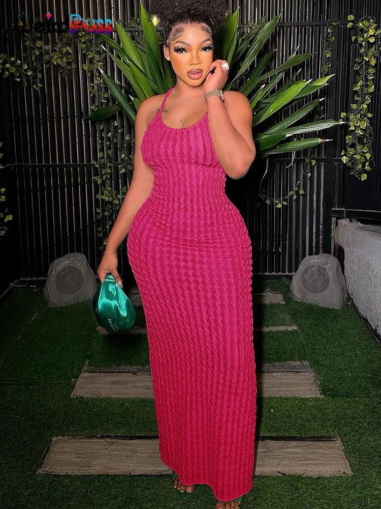 Women Maxi Dress Backless Sleeveless