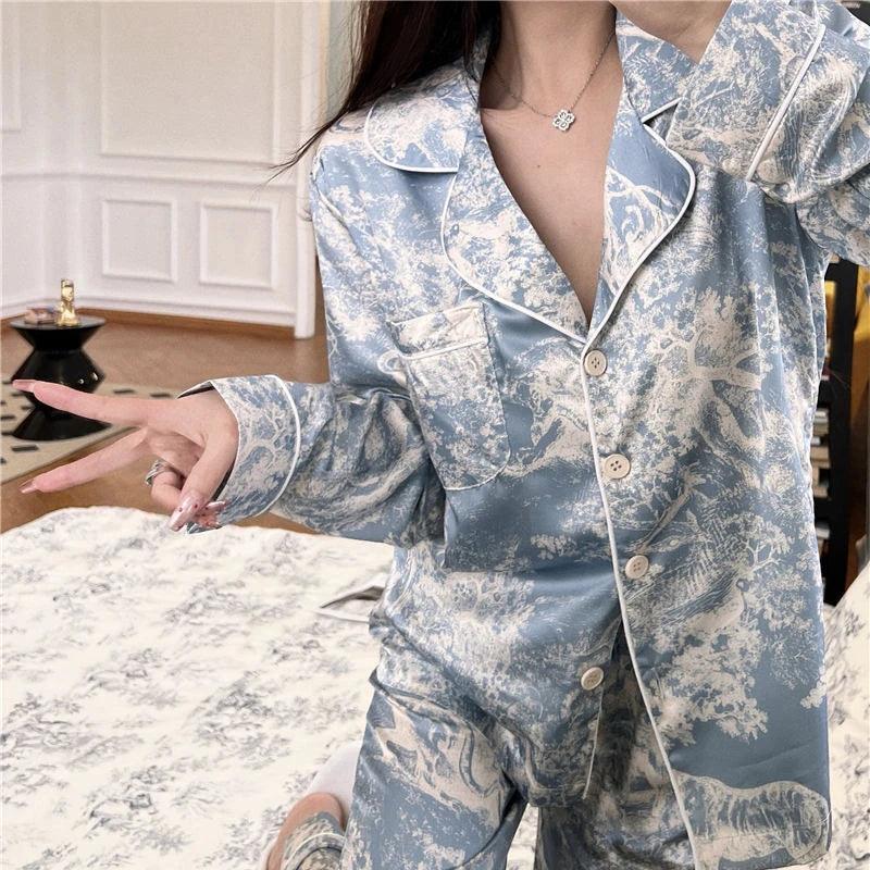Autumn Ice Silk Women's Pajama Set