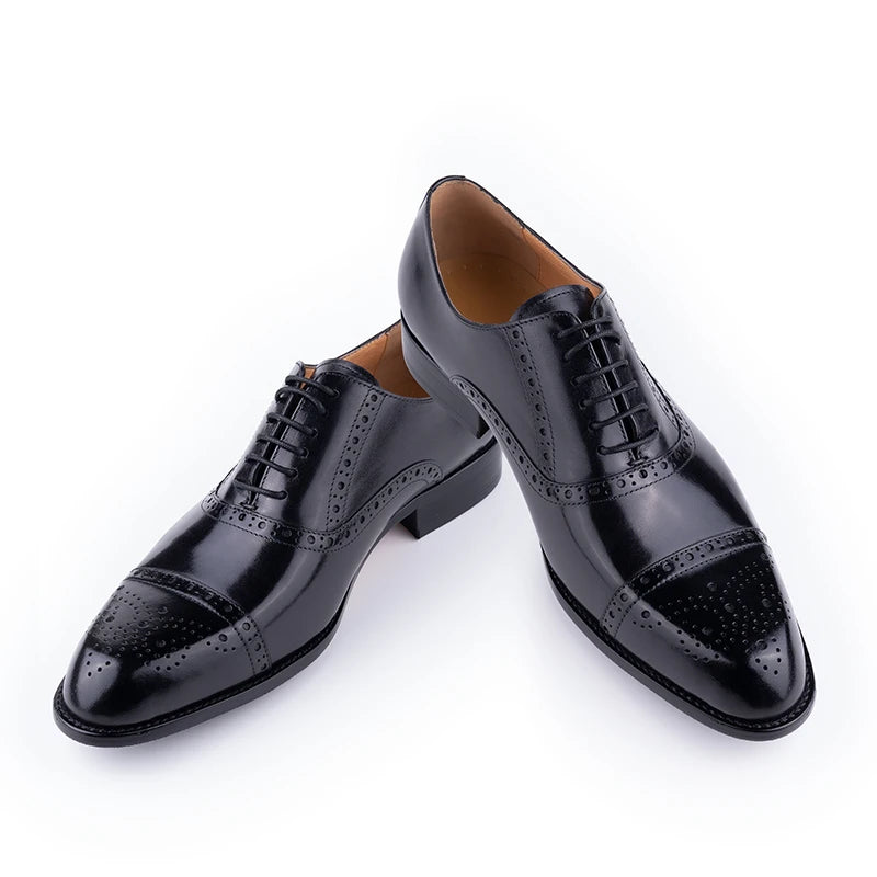 Classic Brogue Leather Dress Shoes