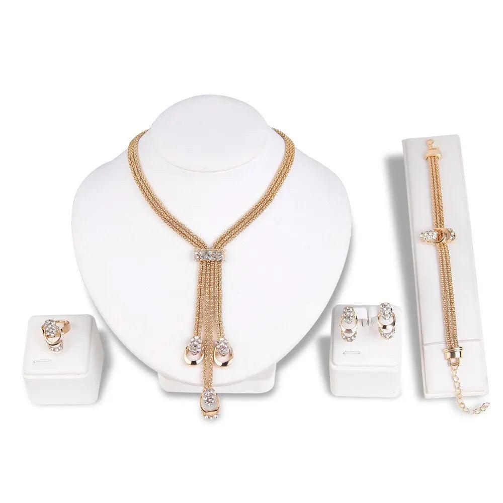 4Pcs Golden Jewelry Set For Women
