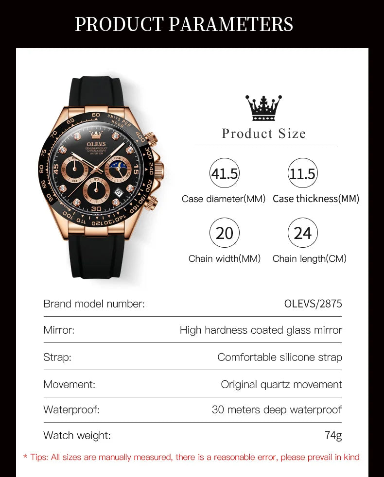 Luxury Watch With Multi functional Waterproof