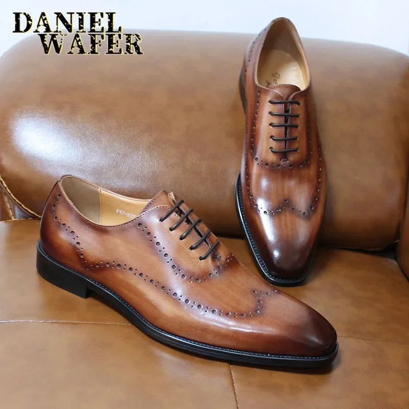 Leather Oxford Brogue Shoes