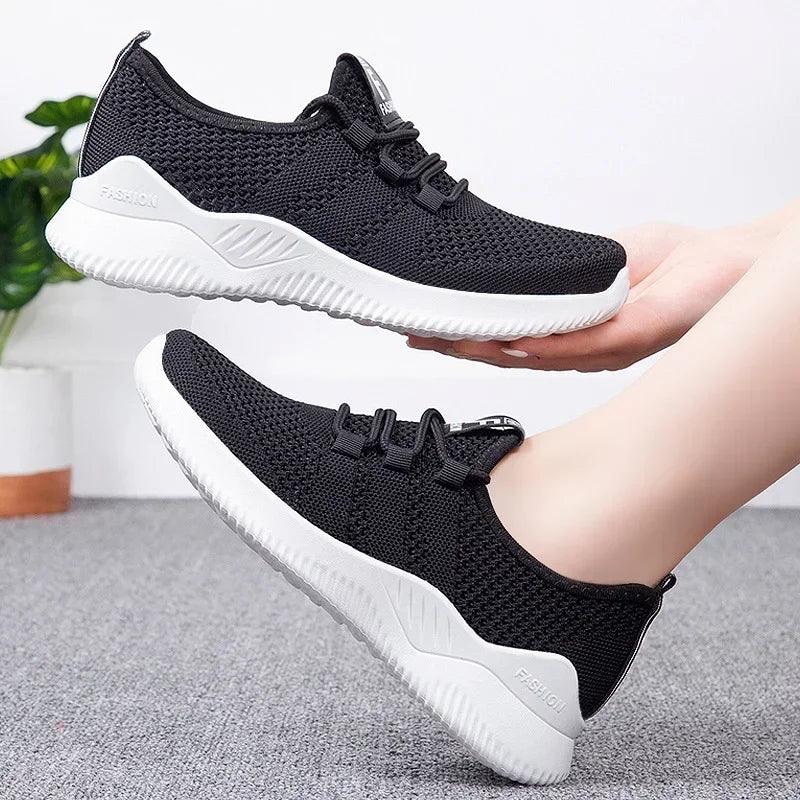 Women's Casual Sneakers Summer Comfortable Breathable Platform Shoes Fashion Women Versatile Lace-up Shoes