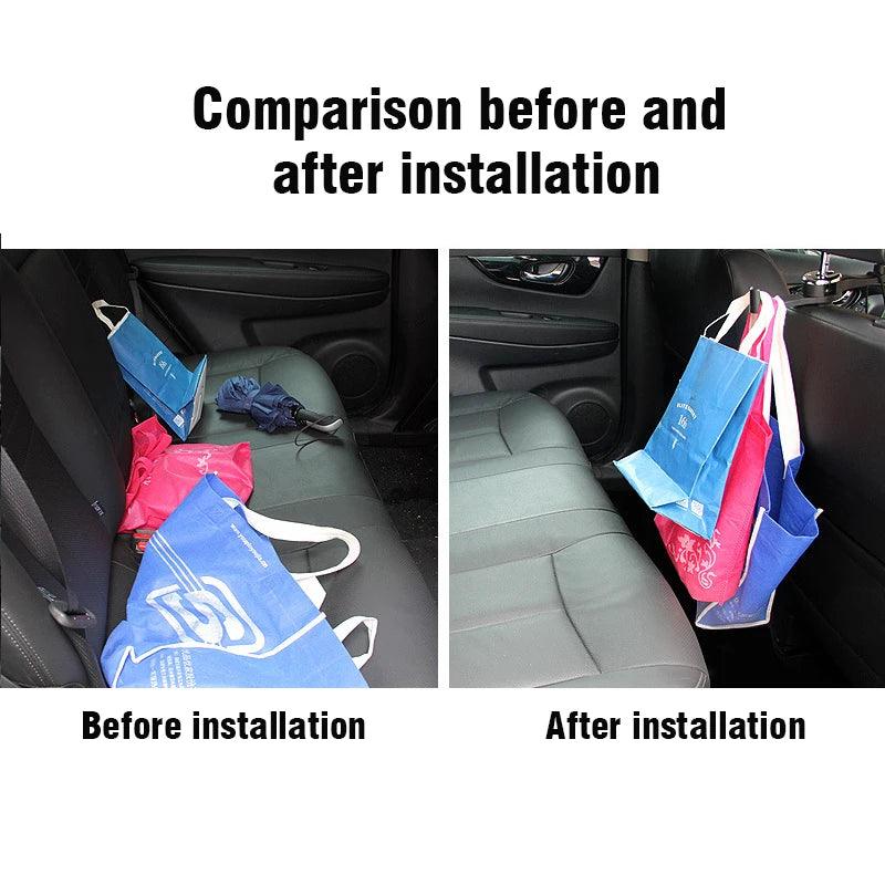 2-in-1 Car Headrest Hook & Phone Holder – Portable Seat Back Storage Clip