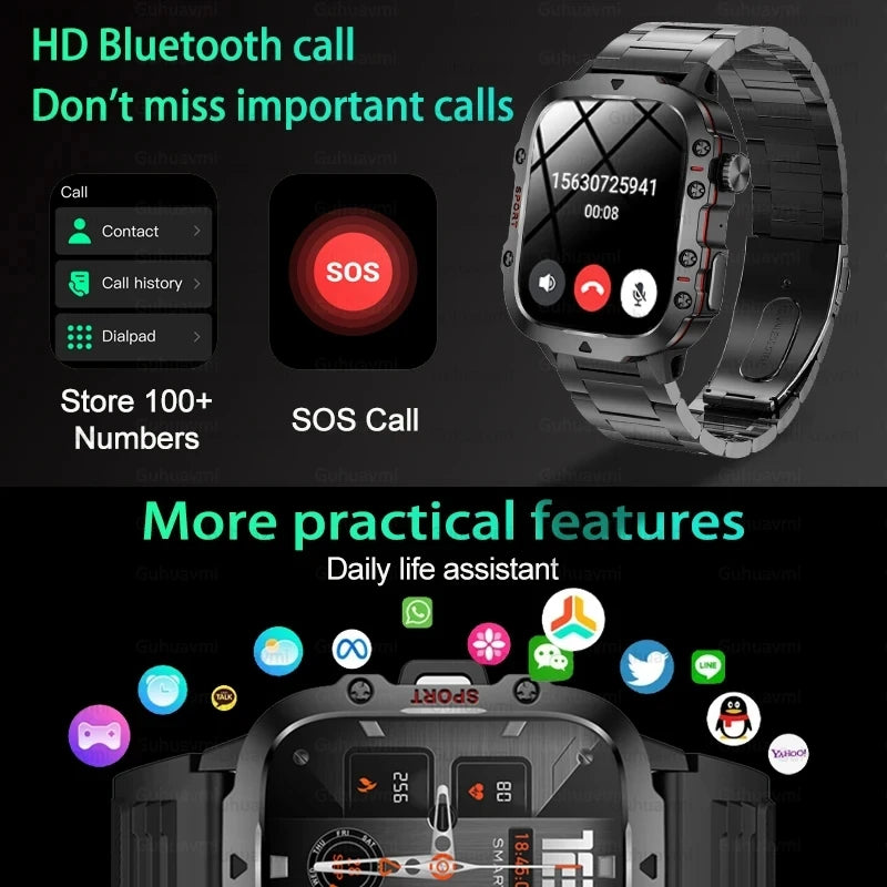 New Rugged Military Fitness Smart Watch