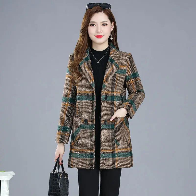 Plaid Wool Jacket Women’s Coat