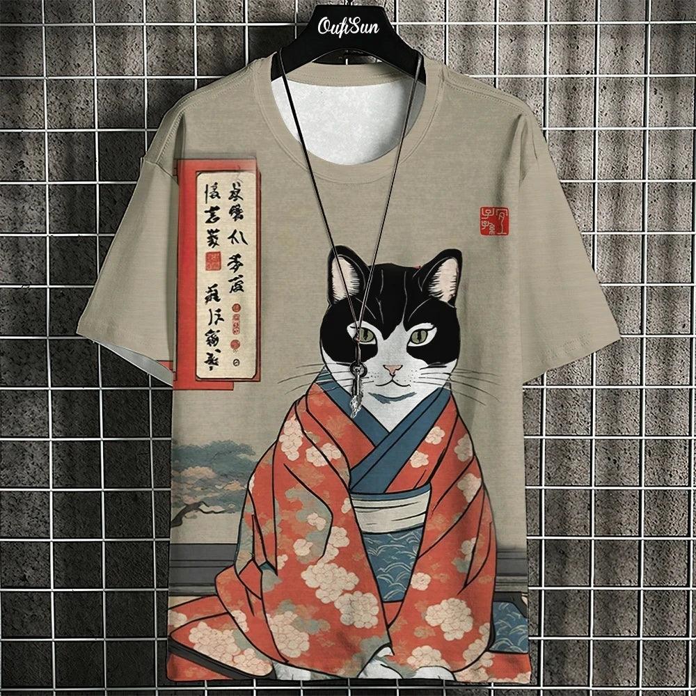 Unisex Samurai Cat 3D T-Shirt