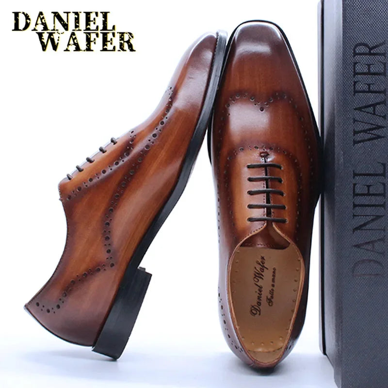 Leather Oxford Brogue Shoes
