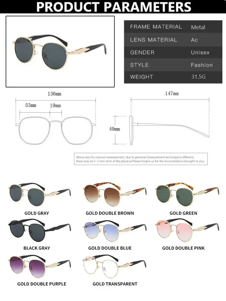 Vintage Round Metal Sunglasses