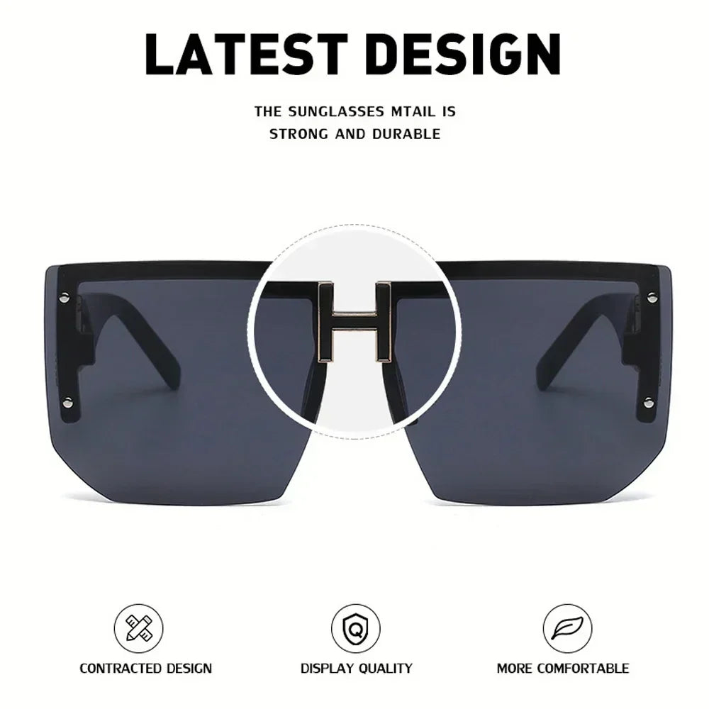 Rimless Luxury Square Sunglasses For Women