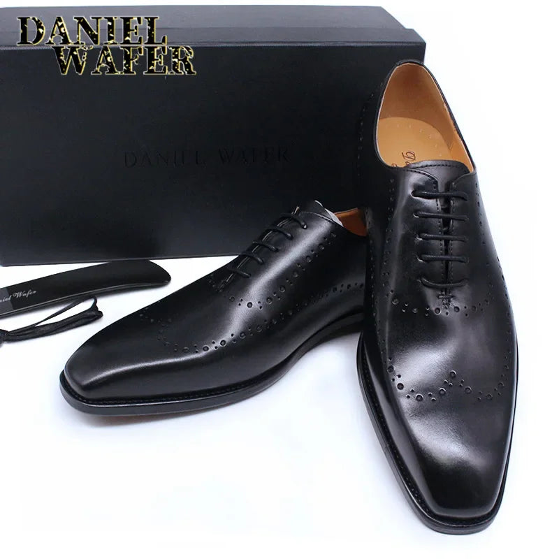 Leather Oxford Brogue Shoes