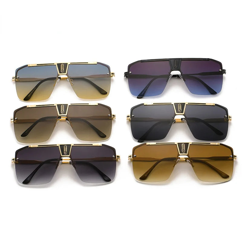 Vintage Design Oversized Rimless Sun Glasses