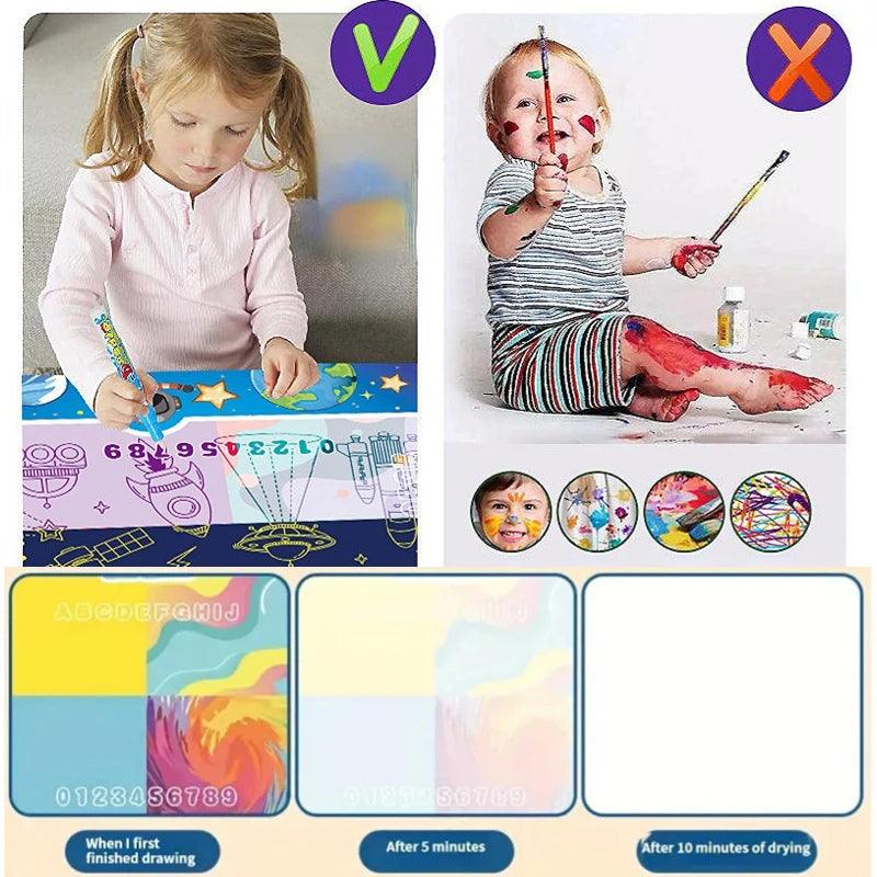 100x80CM Magic Water Drawing Mat – Reusable Doodle Board for Kids