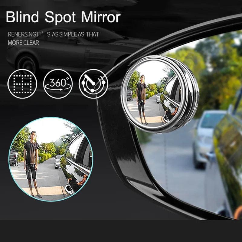 2Pcs 360° Adjustable Blind Spot Mirrors – Wide Angle Convex Car Accessories