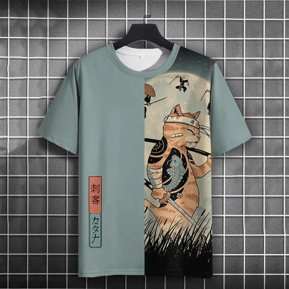 Unisex Samurai Cat 3D T-Shirt