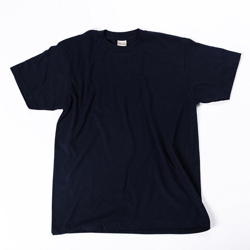 Solid Color Cotton T-Shirts Men's And Women's Short-sleeved T-shirts Icandoit1 Navy Blue 2XL 