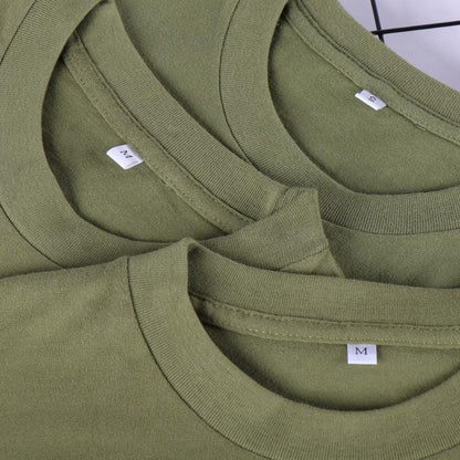 Solid Color Cotton T-Shirts Men's And Women's Short-sleeved T-shirts Icandoit1 Matcha green 2XL 