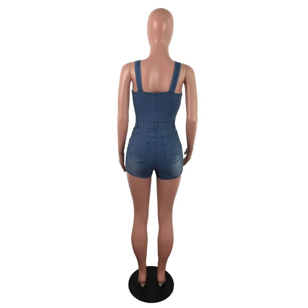 Women's Denim Bodycon Playsuit