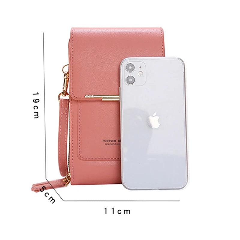 Women's Soft Leather Touch Screen Crossbody Handbag with Wallet