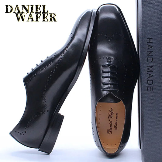 Leather Oxford Brogue Shoes