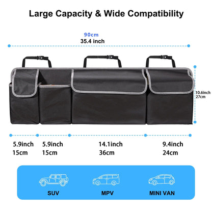Car Trunk Organizer for SUV Backseat – Upgrade Hanging Storage Bags