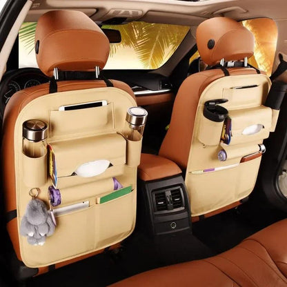 Universal Car Seat Back Organizer Bag – PU Leather Storage Solution