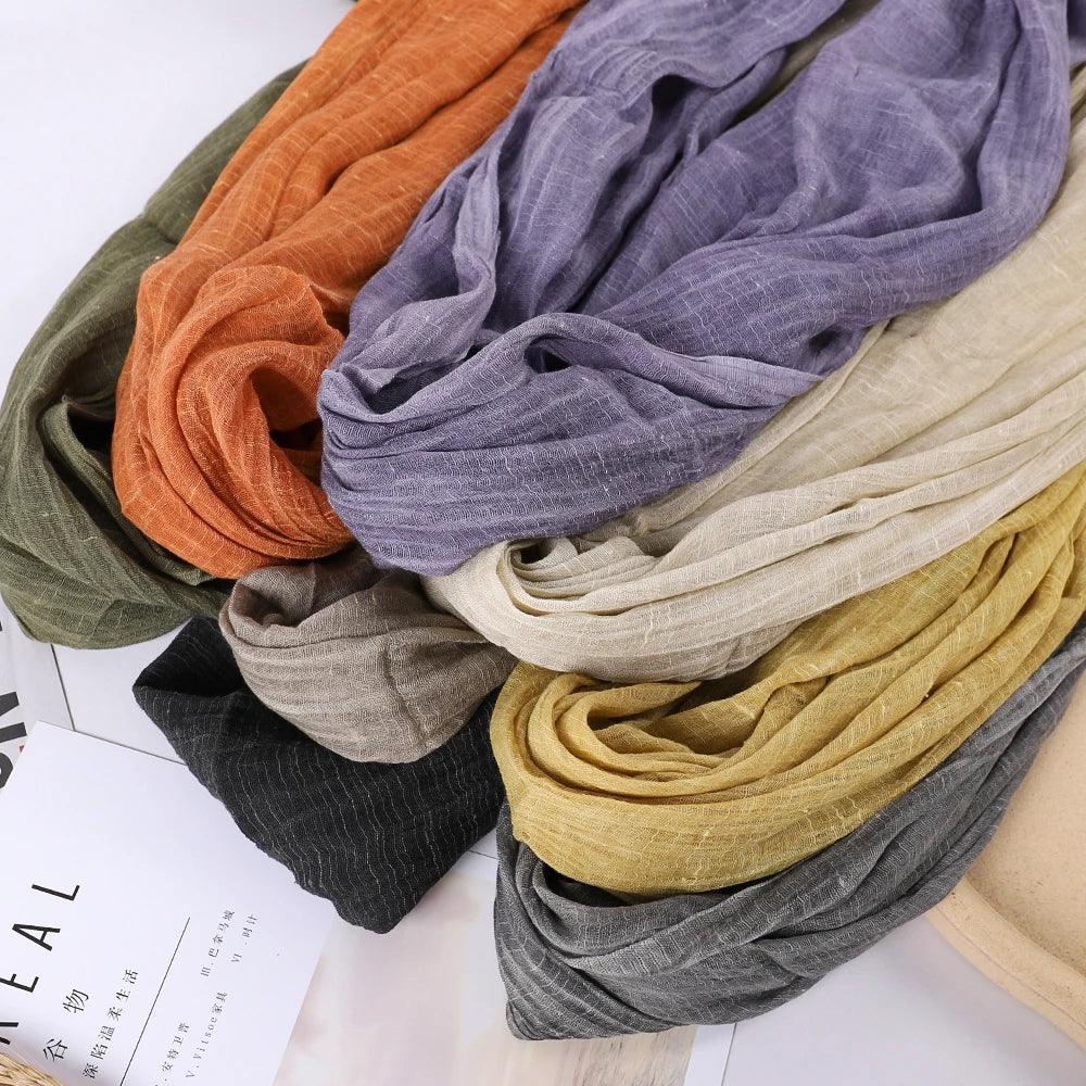 Cotton Pashmina Solid Shawl – Warm Autumn/Winter Hijab Wrap