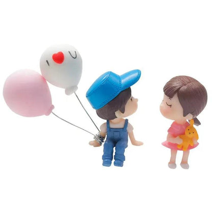 Cute Cartoon Couples Car Dashboard Figurines – Balloon Ornaments