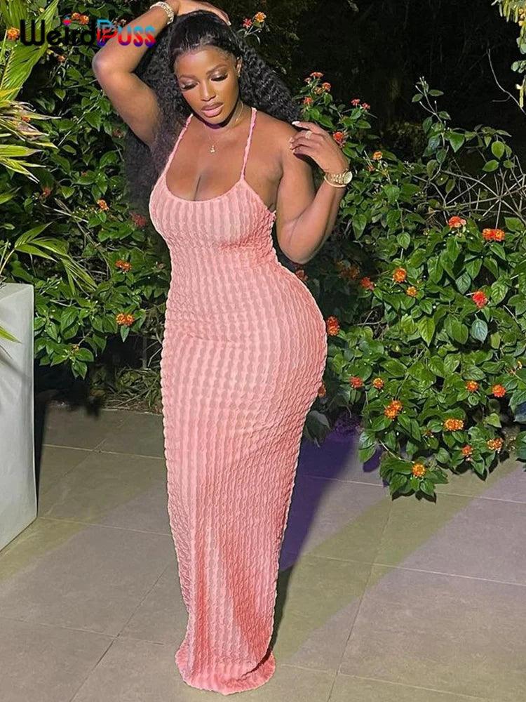 Women Maxi Dress Backless Sleeveless