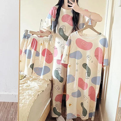 Cartoon Short Sleeve Pajama Set