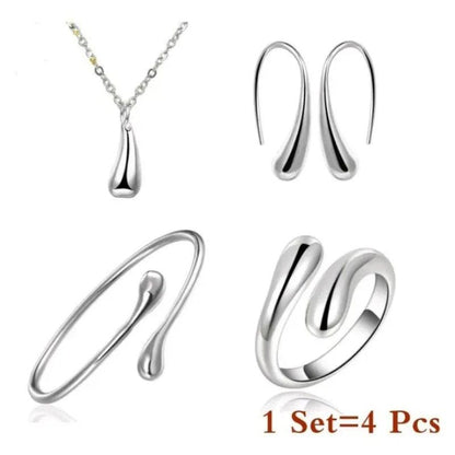 Water Drop Silver Jewelry Set