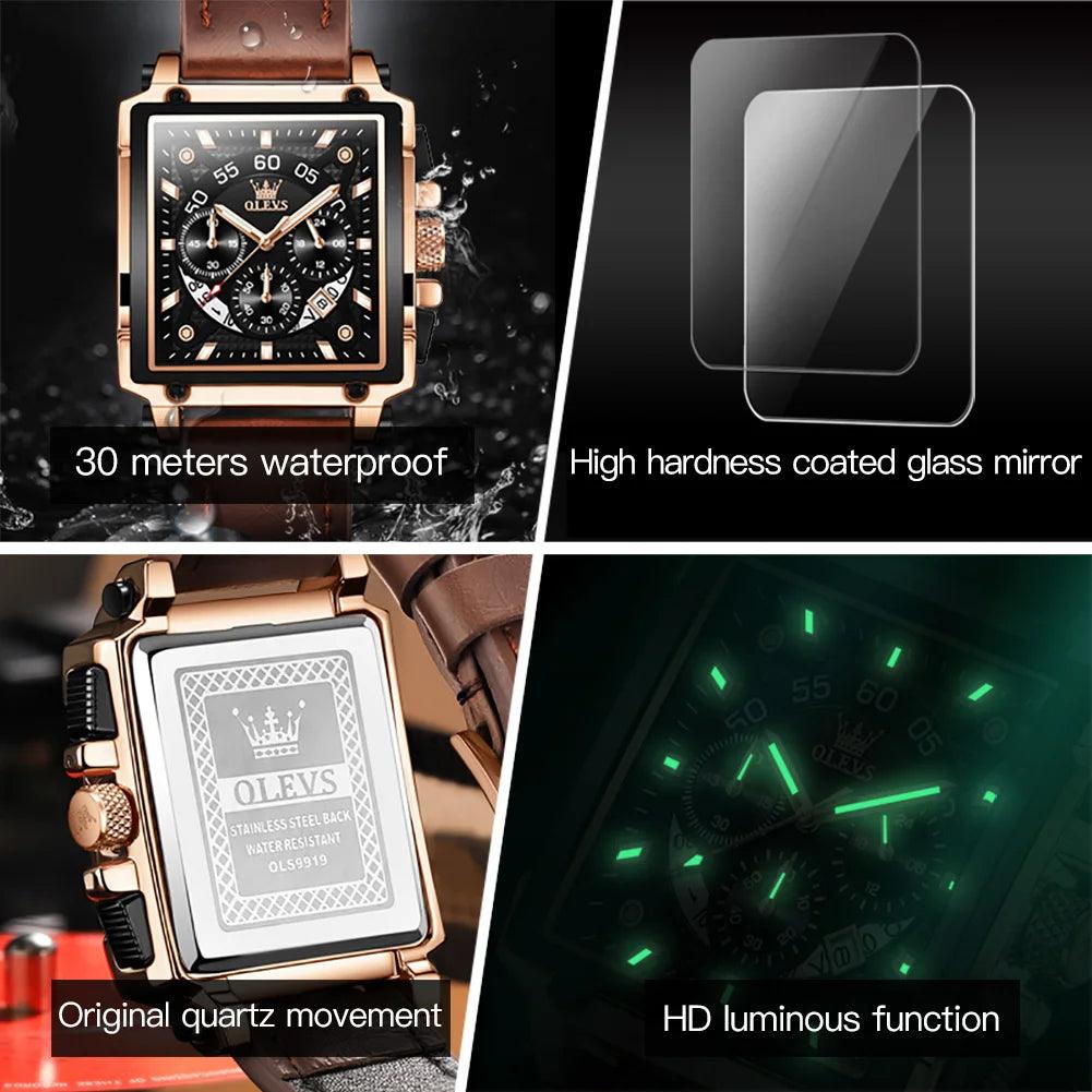 Luxury Waterproof Square Watch