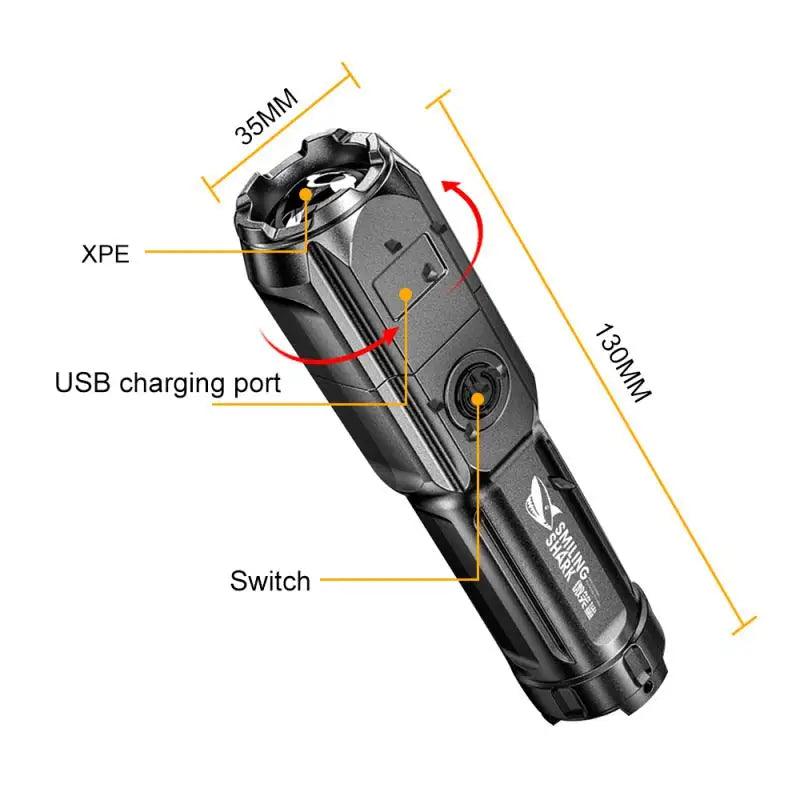 Powerful USB Rechargeable LED Flashlight